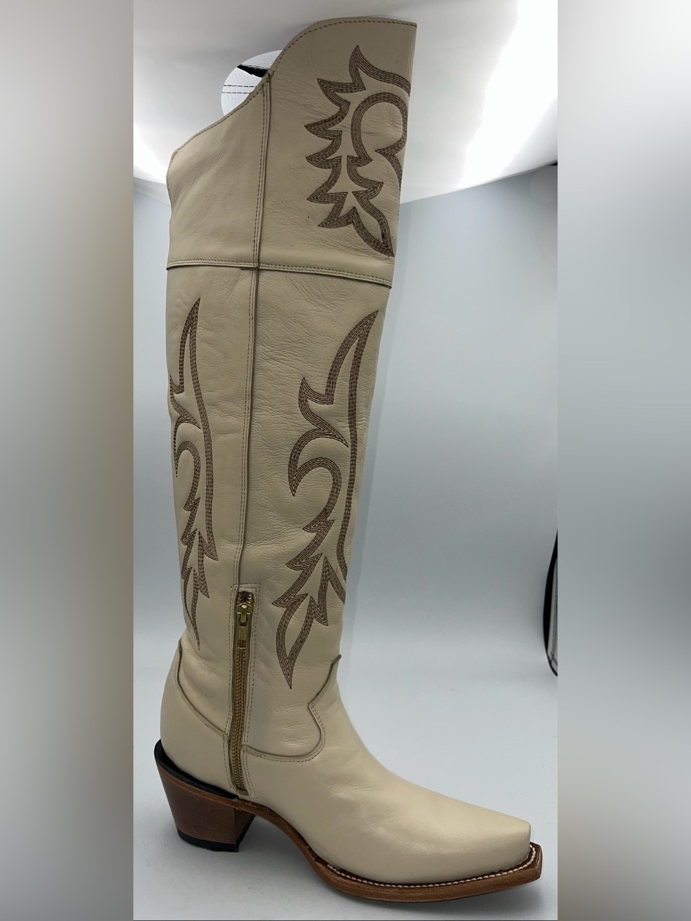 ROCK’EM Jeimmy All Leather Knee High Snip Toe Cowgirl Boot Women’s Size 8 NEW